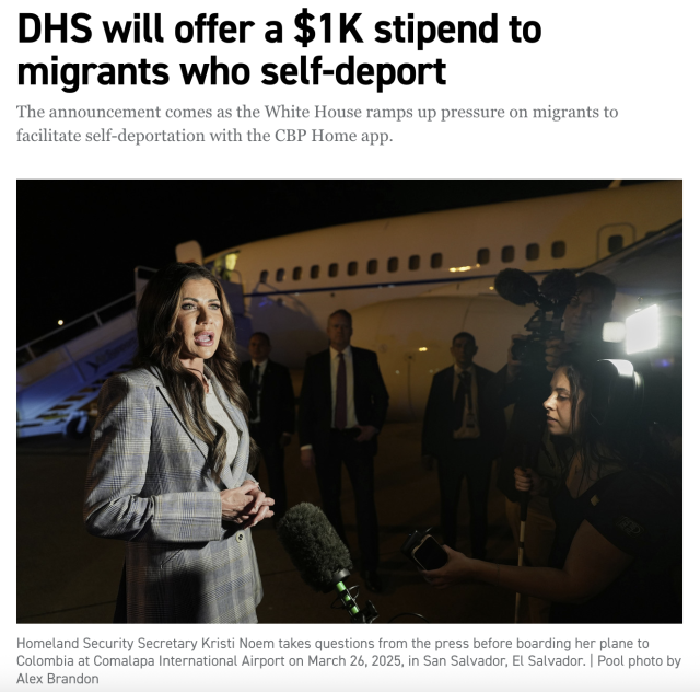 遣返福利来了！特朗普新政：非法移民自愿回国奖$1000！