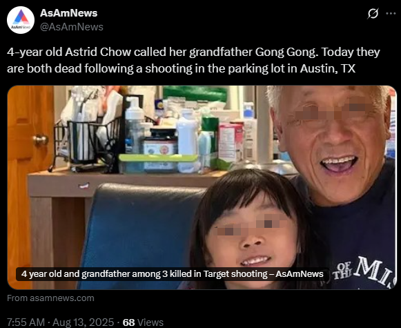 随机挑选受害者！精神病男子自称“耶稣”，Target停车场射杀3人！华裔祖孙不幸遇害