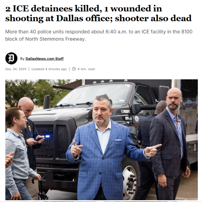 无差别袭击！美国ICE移民拘留中心突发枪击案！至少3人死伤。