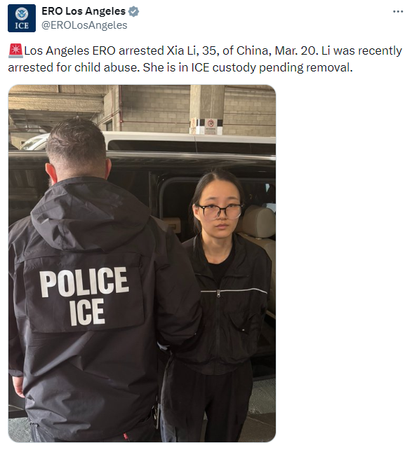 ICE展开执法行动！洛杉矶多人被遣返，其中包括35岁华人女子涉“虐童”被拘