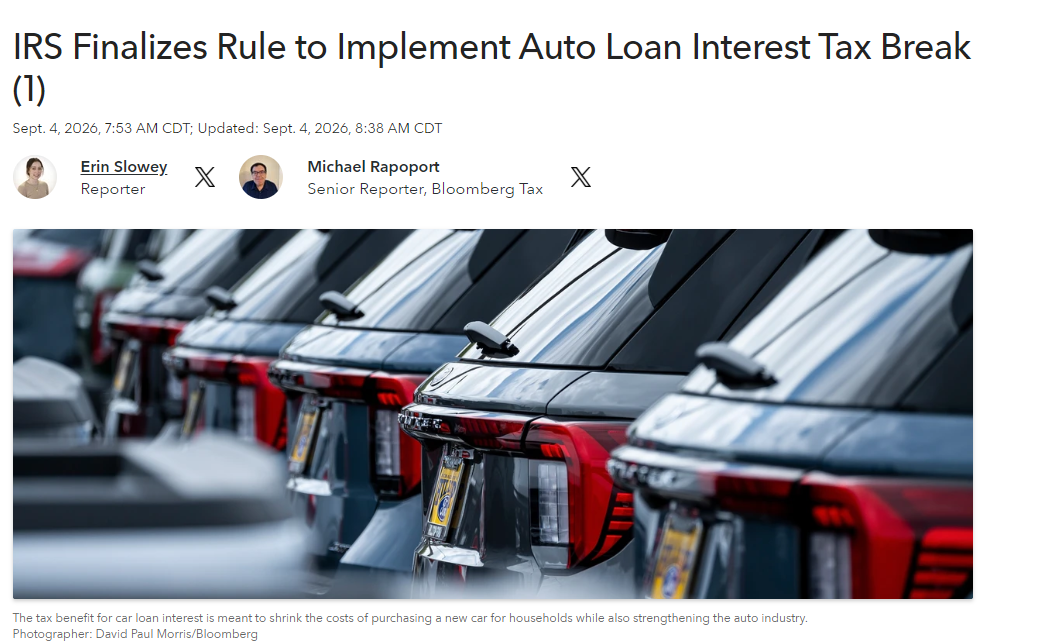 美国买新车，贷款利息可抵税！IRS新规敲定，每年最高扣除1万美元