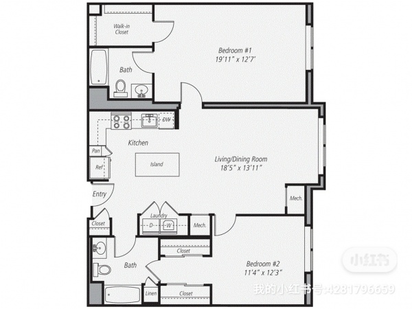 Avalon Natick 8楼 新公寓2b2b找男室友,租期一年,房租$1780/月