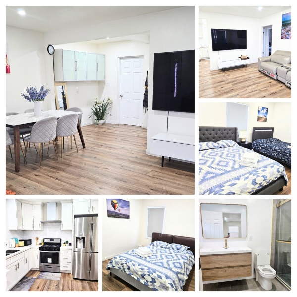 蒙市全新装修3房2卫1厅前屋出租，带家具电器，拎包入住