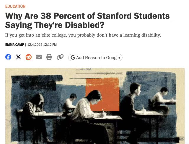 离谱！斯坦福40%精英学子是残疾？哈佛也收了20%的残疾学生？