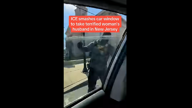 突袭！ICE手持警棍猛力砸碎车窗，无证男在律师车内被强行拖走！刚出法院 公民老婆凄厉尖叫：“不！快住手！流氓特工！”